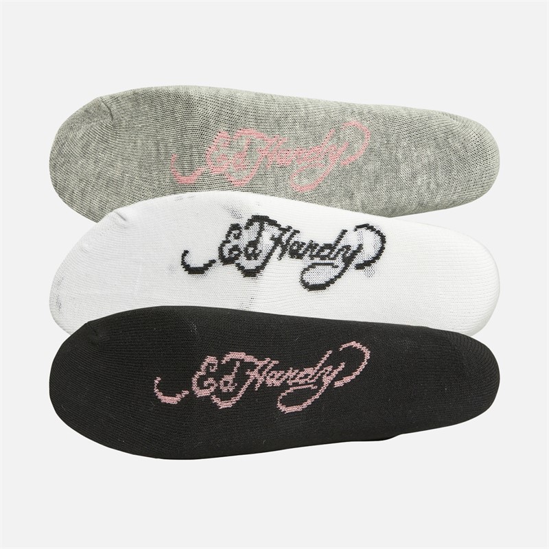 Ed Hardy Womens Ruby Three Pack Dress Socks Assorted