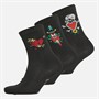 Ed Hardy Womens Fantasia Three Pack Dress Socks A Black