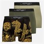 Ed Hardy Mens Nidas Three Pack Boxers Black Aop/Khaki/Stone
