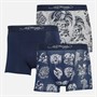 Ed Hardy Mens Asili Three Pack Boxers Navy AOP/Navy/Grey Marl AOP