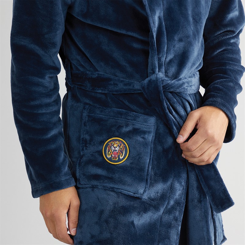 Ed Hardy Mens Titan Dressing Gown Navy