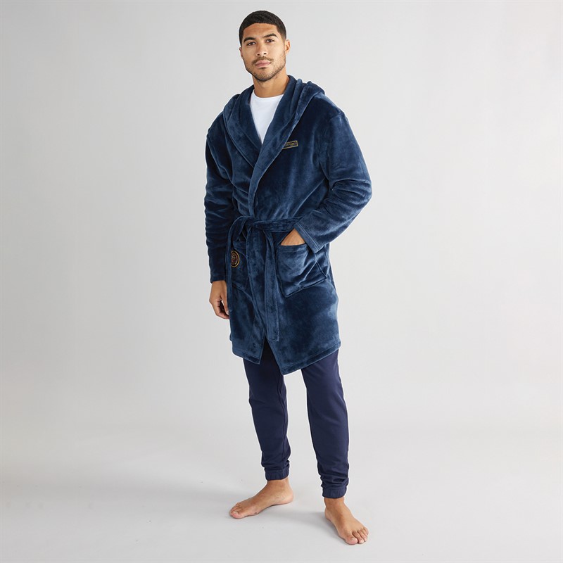 Ed Hardy Mens Titan Dressing Gown Navy