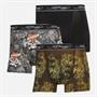 Ed Hardy Mens Andolo Three Pack Boxer Shorts Black AOP/Black/Black AOP