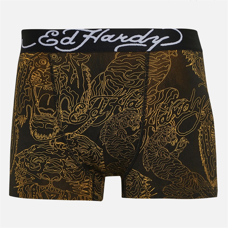Ed Hardy Mens Baide Five Pack Boxers Stone/Black Aop/Black Aop/Charcoal Marl/Black