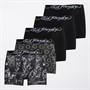 Ed Hardy Mens Codagh Five Pack Boxers Black/Black Aop/Black/Black Aop/Black