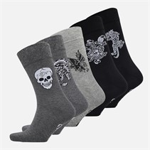 Ed Hardy Mens Glenby Five Pack Dress Socks Mixed