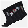 Ed Hardy Mens Egerton Five Pack Dress Socks Black