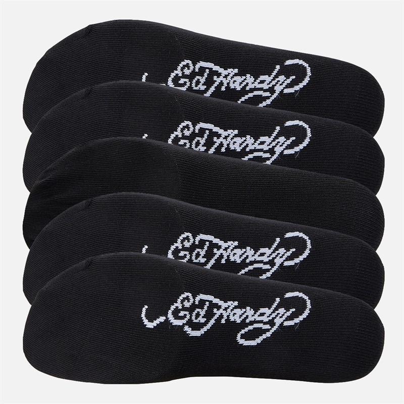 Ed Hardy Mens Egerton Five Pack Dress Socks Black