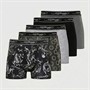 Ed Hardy Mens Daxin Five Pack Boxers Black/Charcoal/Grey