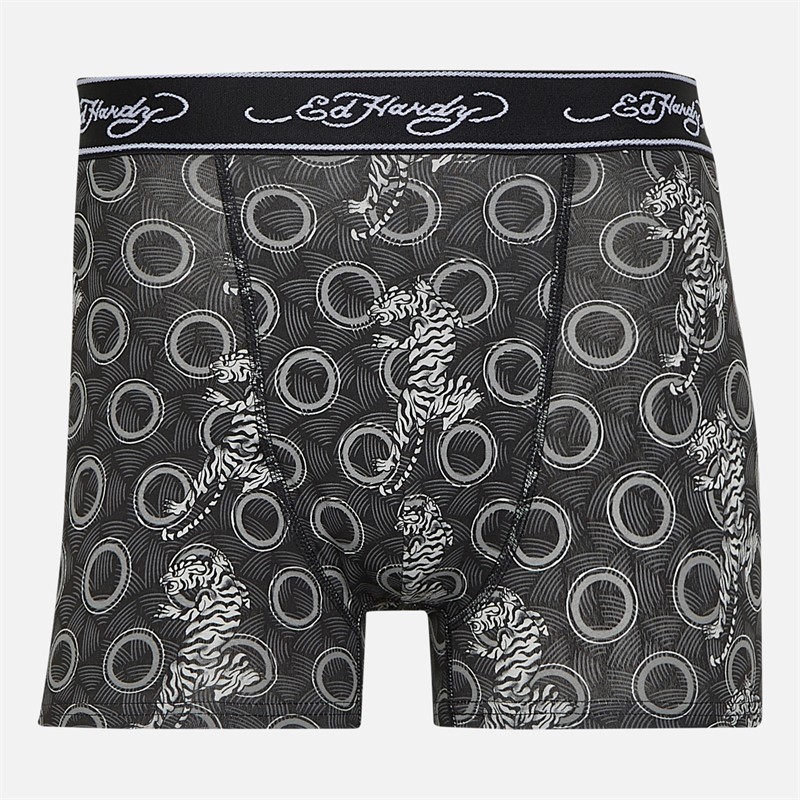 Ed Hardy Mens Daxin Five Pack Boxers Black/Charcoal/Grey