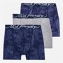 Ed Hardy Mens Lancel Three Pack Boxer Shorts Navy AOP/Grey