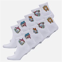 Ed Hardy Mens Alderanten Ten Pack Crew Socks White