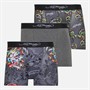 Ed Hardy Mens Venri Three Pack Boxer Shorts Dark Grey AOP/Charcoal