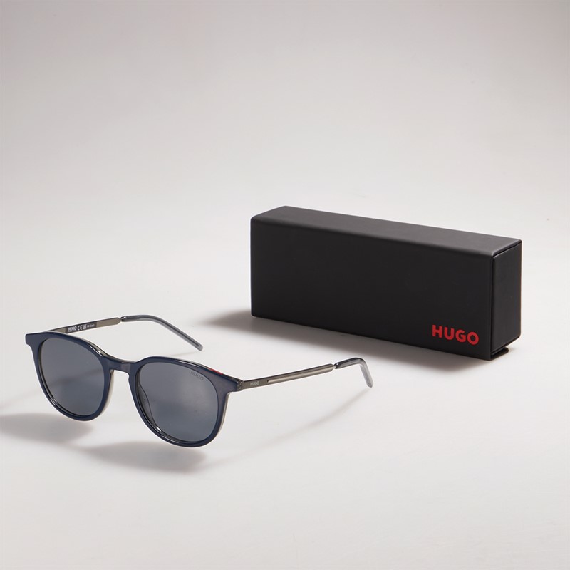 HUGO Heren Zonnebril Grijs Blauw
