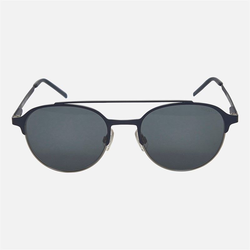 HUGO Mens Sunglasses Matte Blue Ruthenium