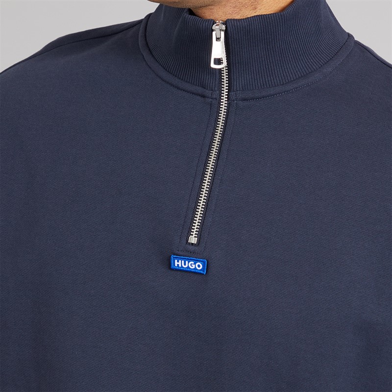 HUGO Herren Neeler Half Zip Sweatshirt Navy