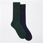 HUGO Herren Zwei Paar Socken Dark Green