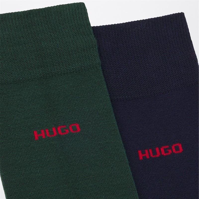 HUGO Herren Zwei Paar Socken Dark Green