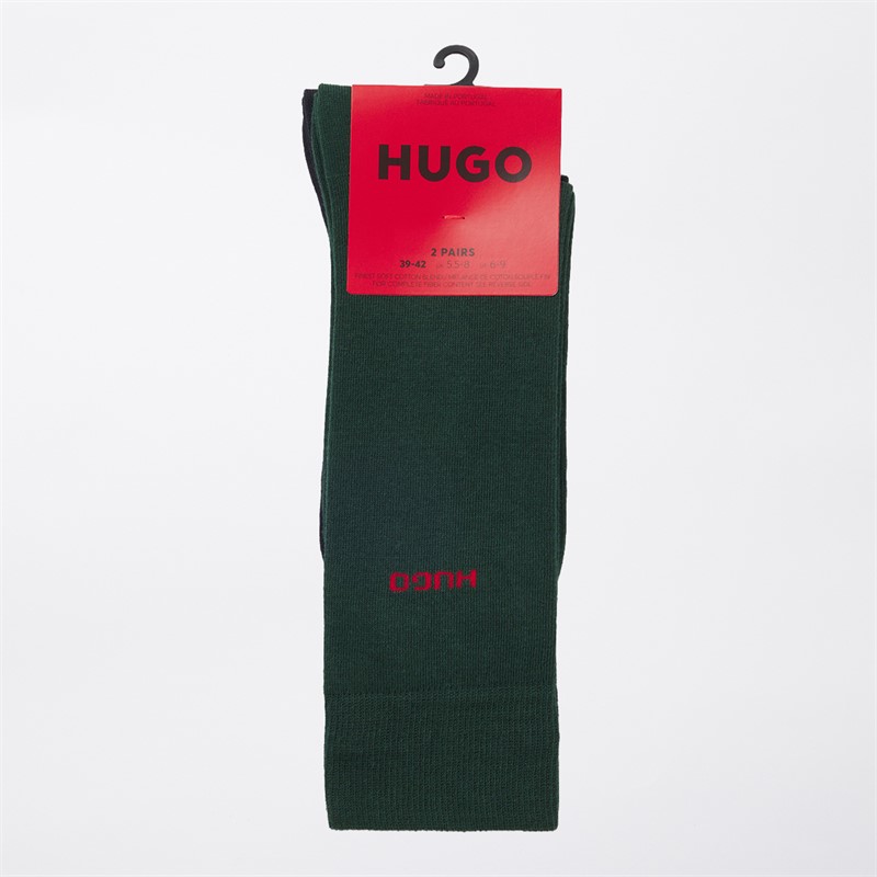 HUGO Herren Zwei Paar Socken Dark Green