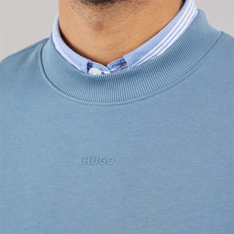 HUGO Herre Dapocrew Sweatshirt Open Blue