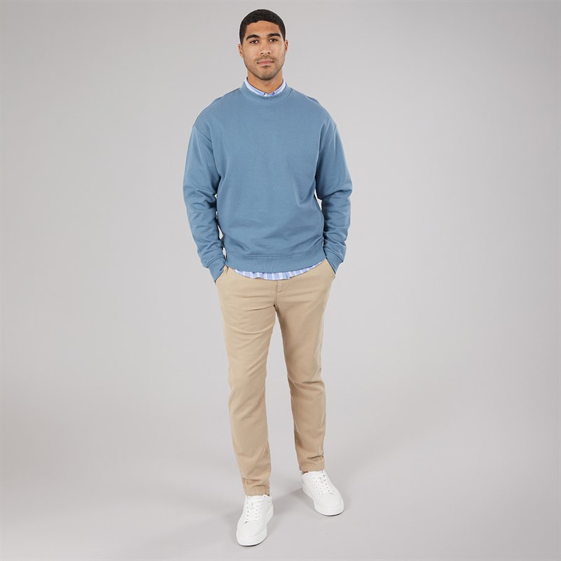 HUGO Herre Dapocrew Sweatshirt Open Blue
