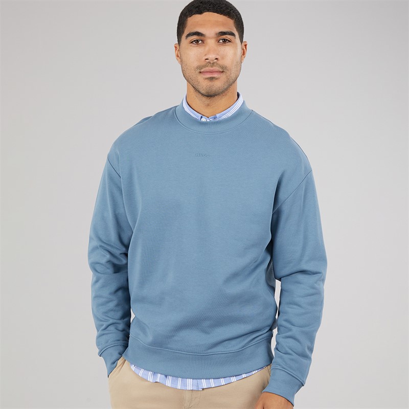 HUGO Herre Dapocrew Sweatshirt Open Blue