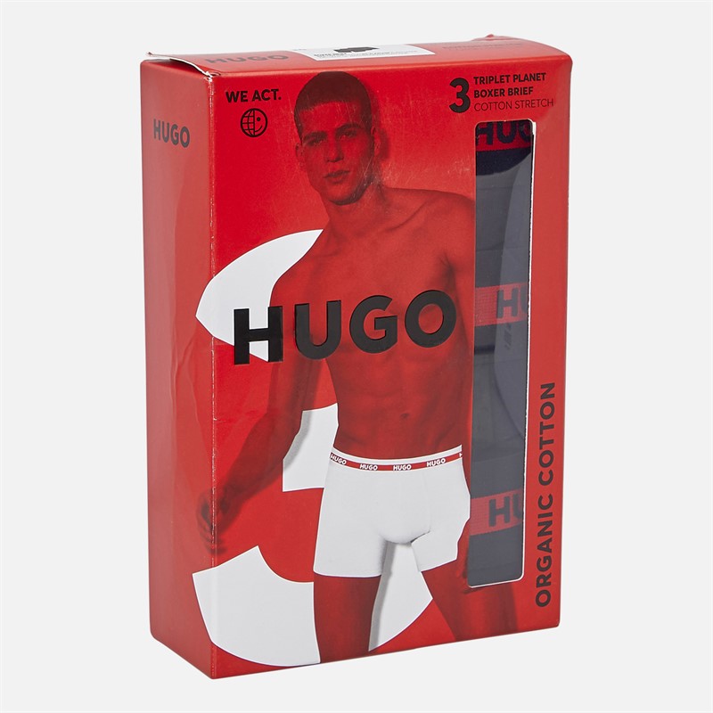 HUGO Herre Planet Tre Pak Boxer Trusser Sort