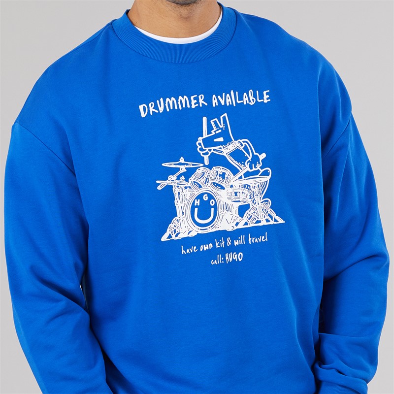 HUGO Herre Namenex Sweatshirt Open Blue