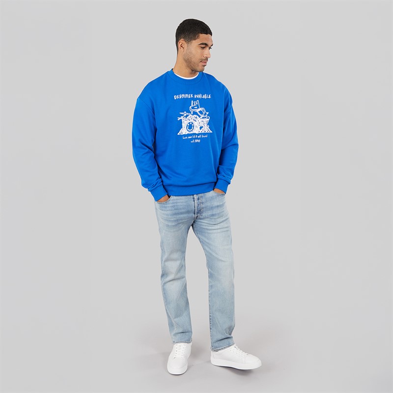 HUGO Herre Namenex Sweatshirt Open Blue