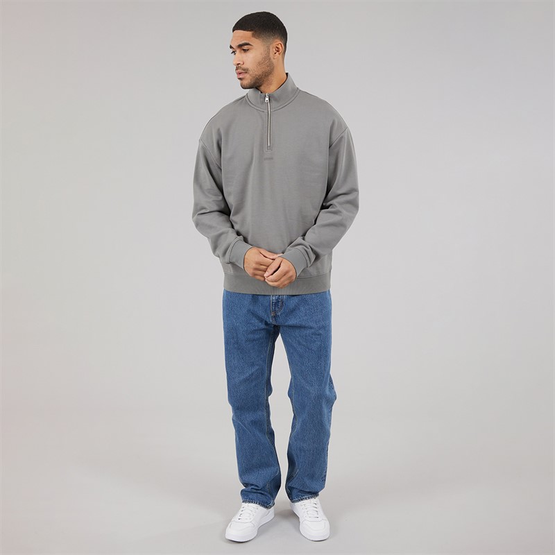 HUGO Herre Durty244 Halv lynlås sweatshirt Dark Grey