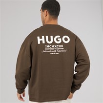 HUGO Herre Naviu Sweatshirt Dark Brown
