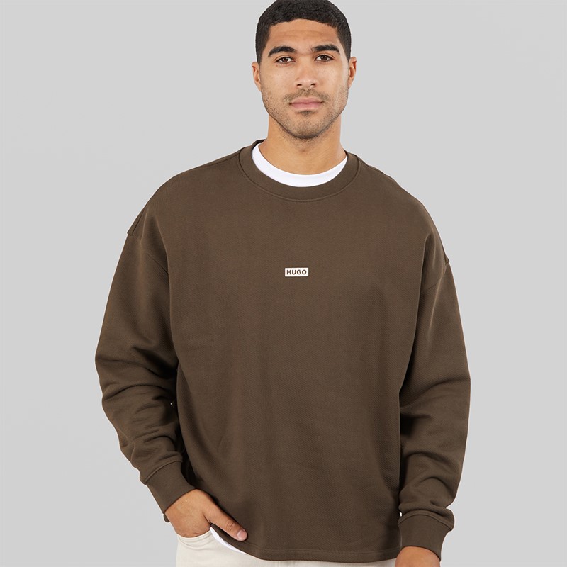 HUGO Herre Naviu Sweatshirt Dark Brown