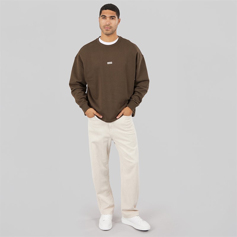 HUGO Herre Naviu Sweatshirt Dark Brown