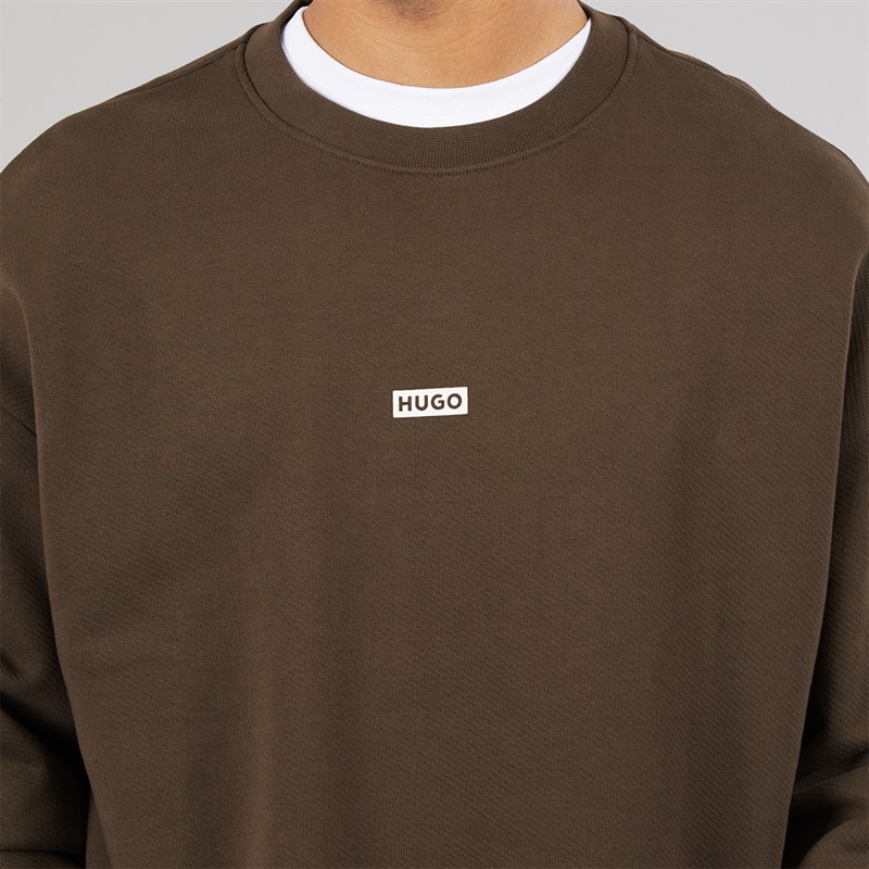 HUGO Herre Naviu Sweatshirt Dark Brown