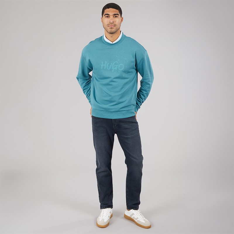 HUGO Herre Nierofix Sweatshirt Turquoise/Aqua