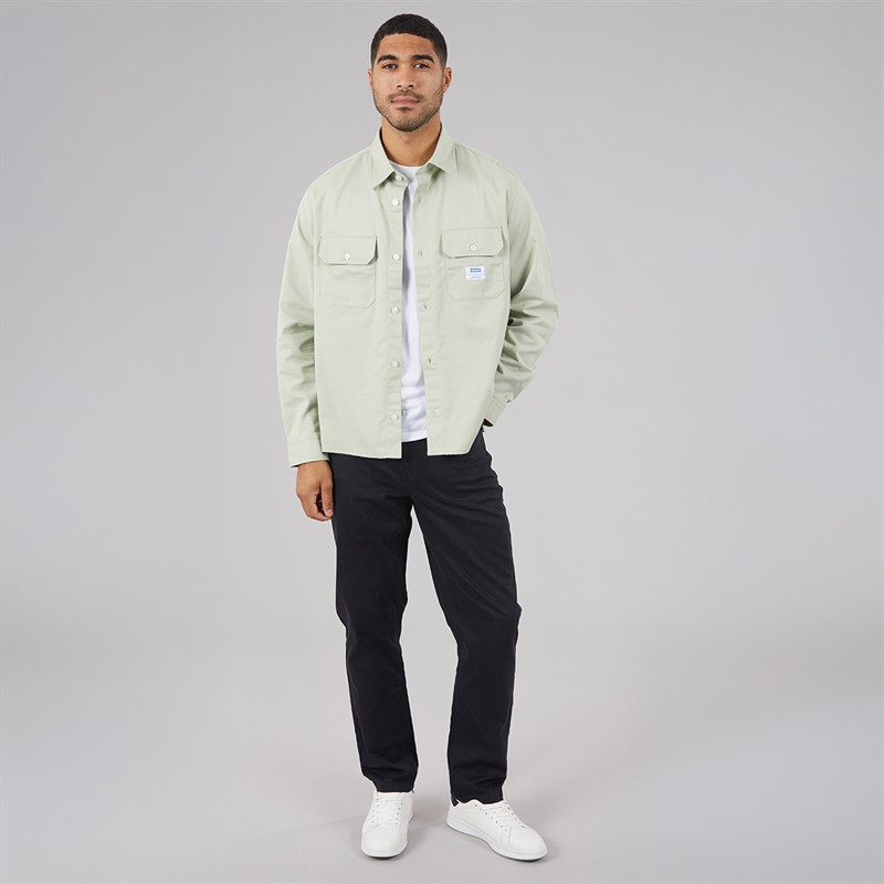 HUGO Mens Ekynone Long Sleeve Shirt Open Green