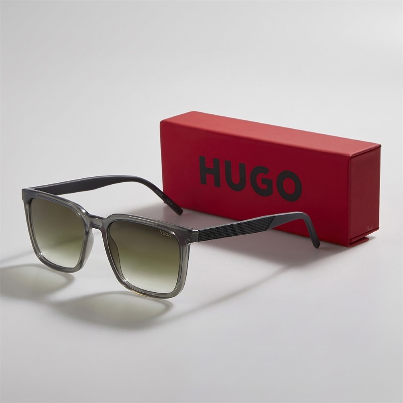HUGO Mens Rectangular Sunglasses Grey