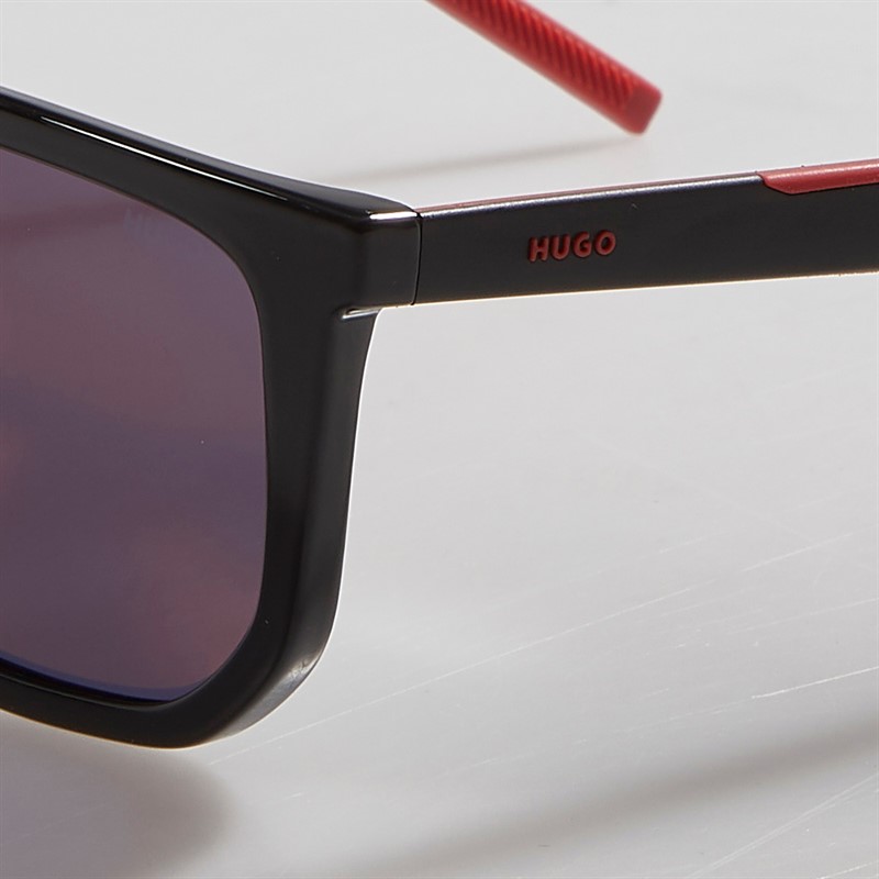 HUGO Mens Rectangular Sunglasses Black