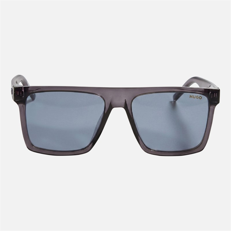HUGO Mens Rectangular Flat Top Sunglasses Blue