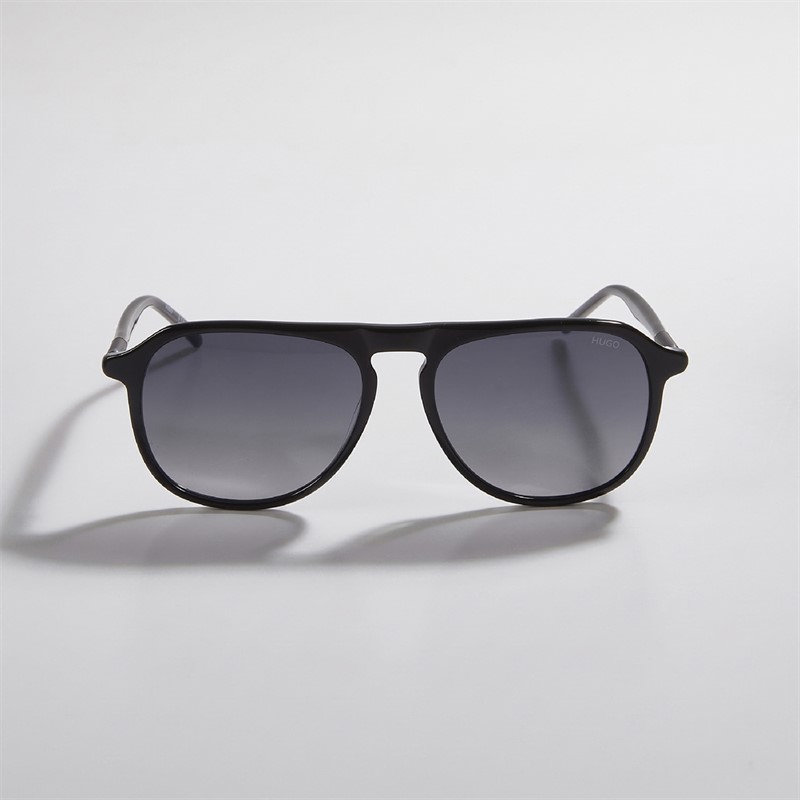 HUGO Mens Rectangular Sunglasses Black