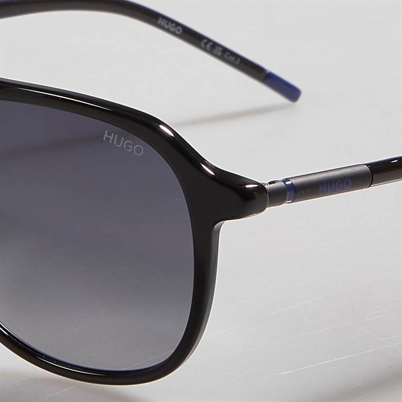 HUGO Mens Rectangular Sunglasses Black