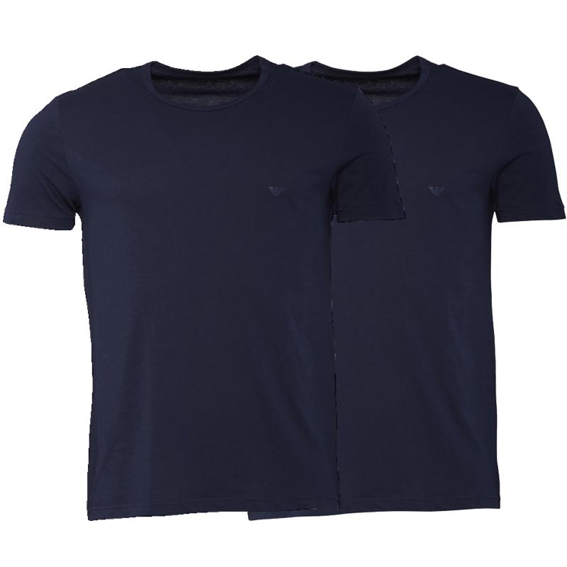 Buy Emporio Armani Mens Two Pack T-Shirt Navy/Navy