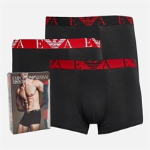 Emporio Armani Mens Three Pack Trunks Black/Black/Black