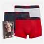 Emporio Armani Mens Three Pack Boxer Trunks Marine/Lacquer Red/White