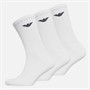 Emporio Armani Mens Three Pack Crew Socks White