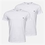 Emporio Armani Mens Two Pack Round Neck T-Shirts White/White Blue Logo