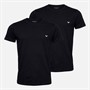 Emporio Armani Mens Two Pack Round Neck T-Shirts Black/Black Grey Logo