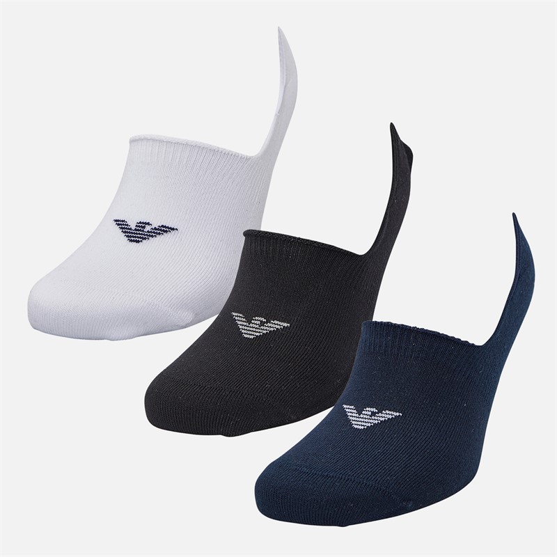 Emporio Armani Mens Three Pack Trainer Liners White/Black/Navy