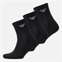 Emporio Armani Mens Three Pack Short Socks Black