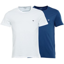 Emporio Armani Męskie Dwupak T-Shirt Niebieski